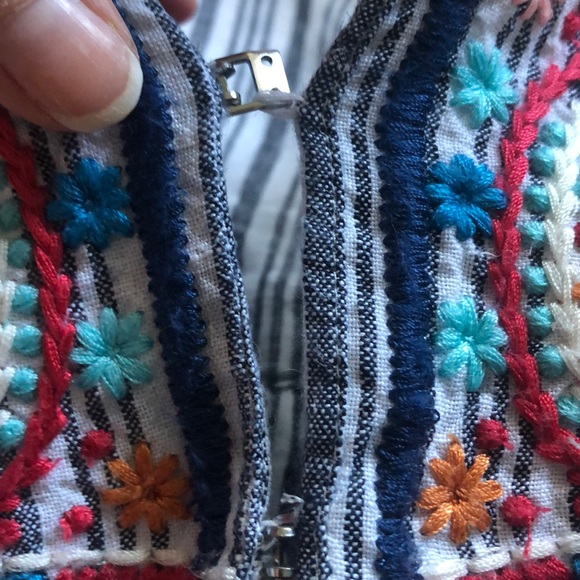 J.Jill Love Linen Striped Embroidered Top Jacket S - Picture 11 of 11